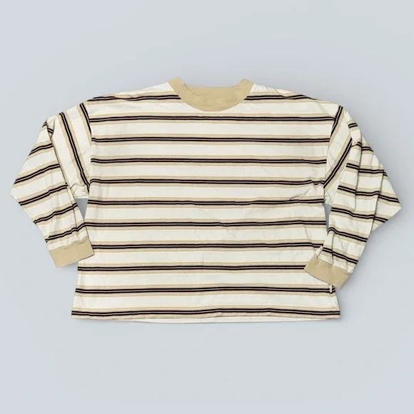 BDG Beige and Black Striped Crewneck - Picture 2 of 5